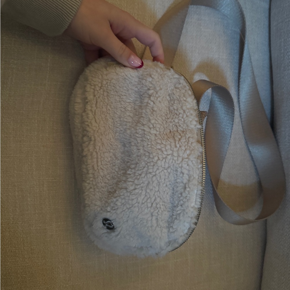 Lululemon Athletica Sherpa Crossbody Bag in Cream and Tan
